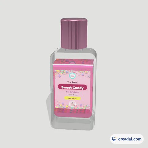 زجاجة عطر ثلاثية الأبعاد: حلوى الباستيل