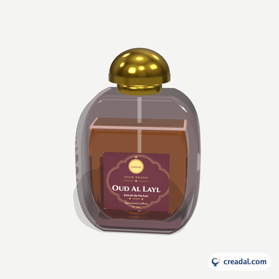 Perfume Bottle 3D: Oud Arabesque