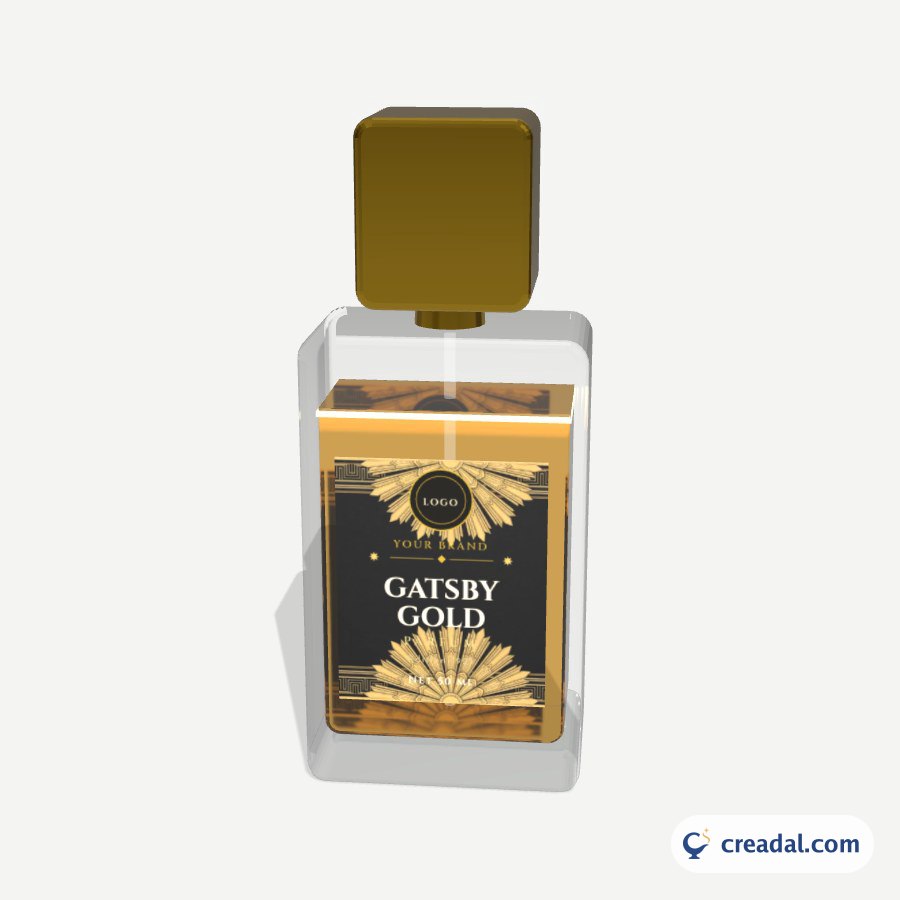 Parfüm Şişesi 3D: Art Deco Altın