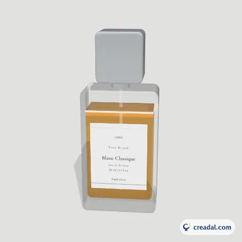زجاجة عطر ثلاثية الأبعاد: مستطيل