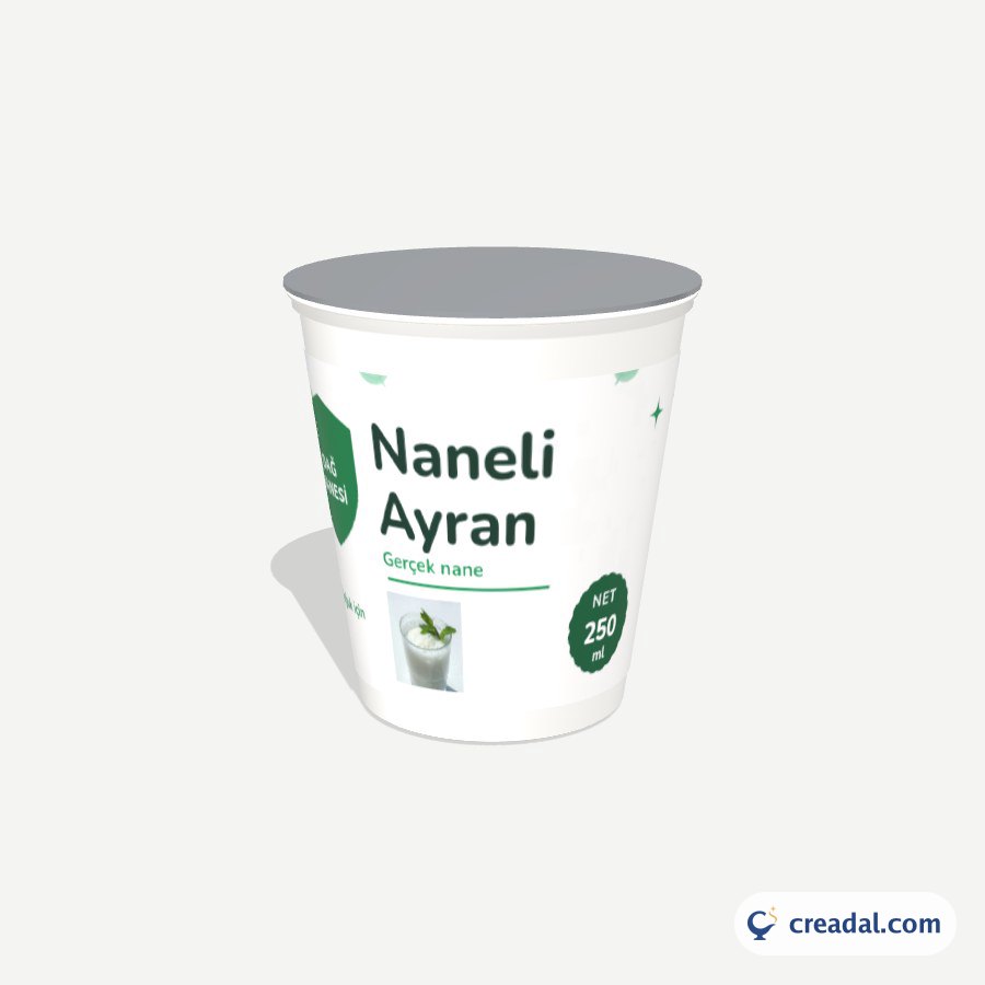 Mint Ayran Cup Label