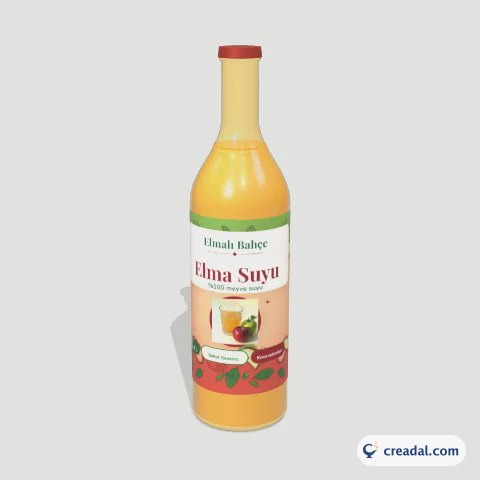 ملصق زجاجة عصير التفاح
