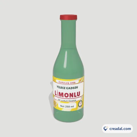 Limonlu Gazoz Şişe Etiketi