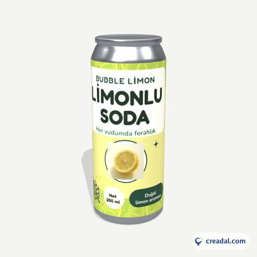 Limonlu Soda Kutu Etiketi
