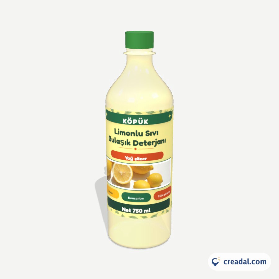 Limonlu Bulaşık Deterjanı Etiketi