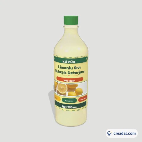 Limonlu Bulaşık Deterjanı Etiketi
