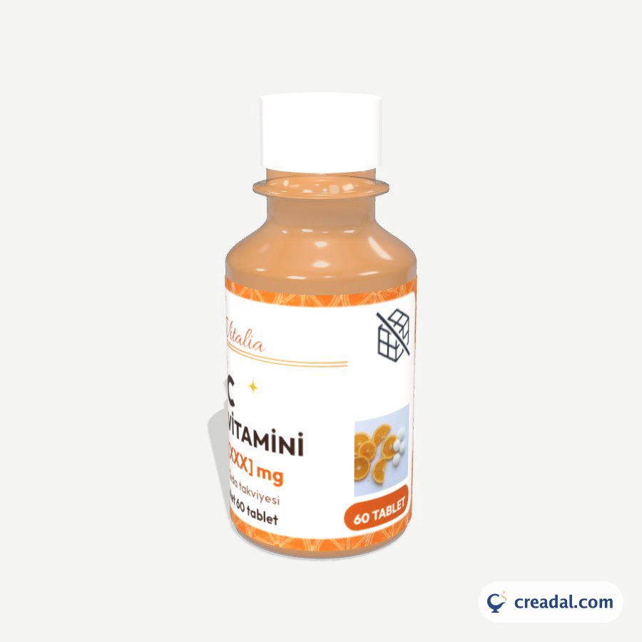 C Vitamini Şişe Etiketi