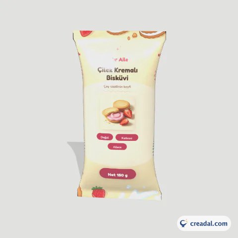 عبوة بسكويت بكريمة الفراولة