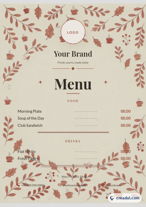 Kit de marque restaurant et café : Menu