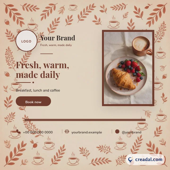 レストランとカフェのブランドキット：Instagram投稿