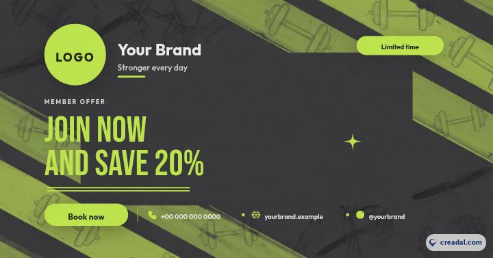 Fitness-Markenkit: Promo-Banner