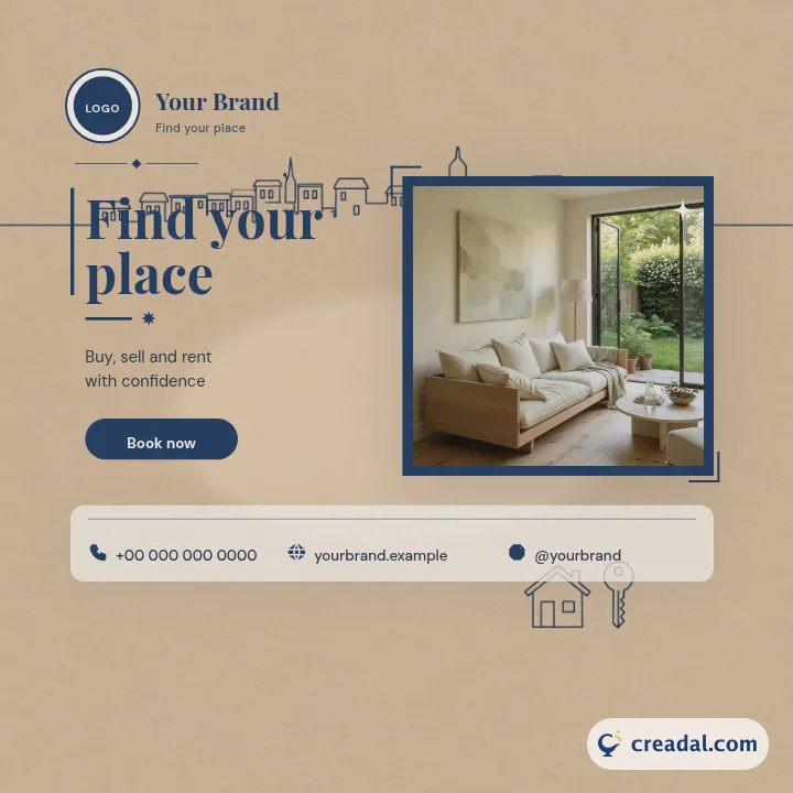 Kit de marca imobiliária: post do Instagram