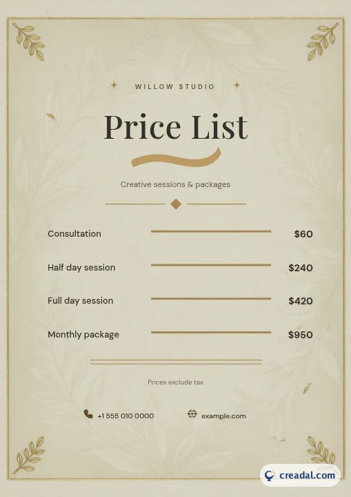 Services Price List