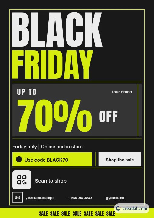Vente Black Friday : affiche A4