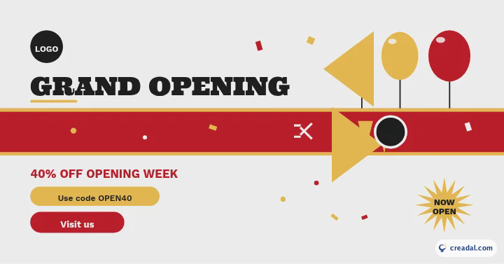 Grande inauguração e aniversário: Banner web