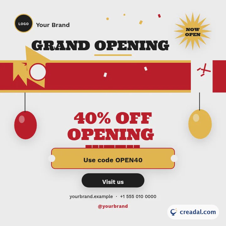 Inauguração e aniversário em oferta: post do Instagram