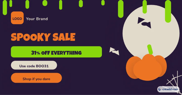 Soldes d'Halloween : bannière web