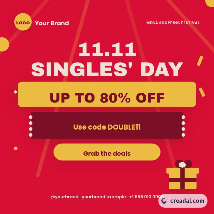 Oferta Dia dos Solteiros 11.11: Post do Instagram