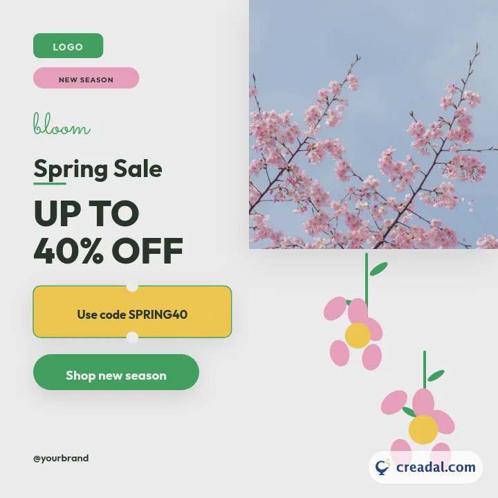 Promoção de primavera: Post do Instagram