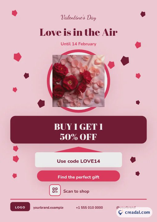 Soldes de la Saint-Valentin : affiche A4