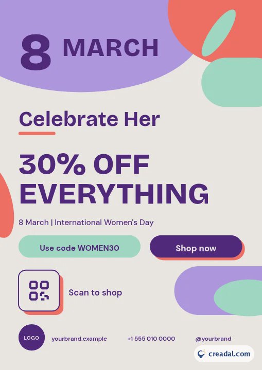 Soldes Journée des femmes : affiche A4
