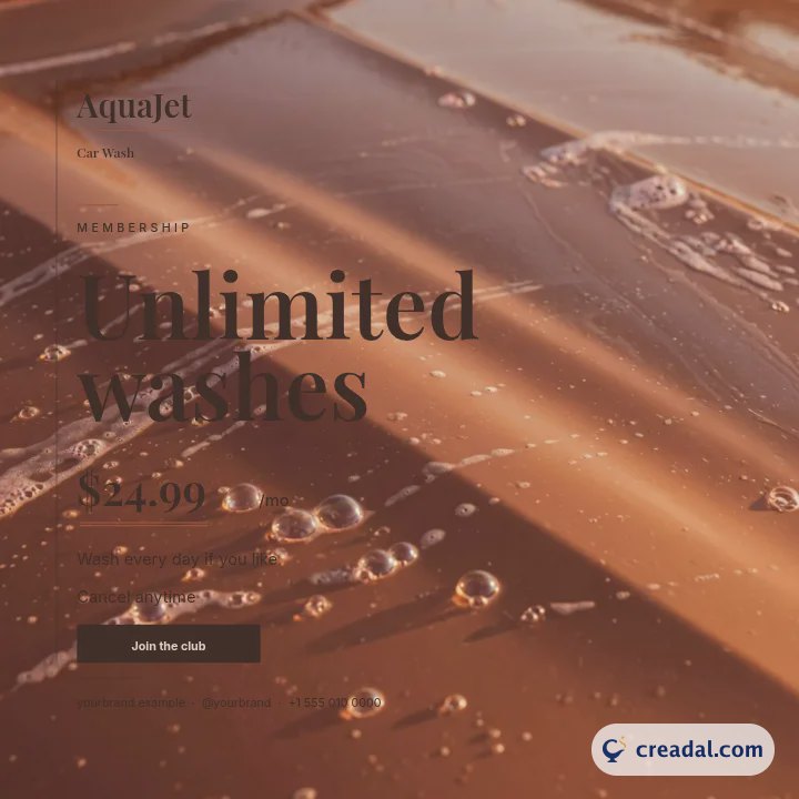 Abonnement lavage auto : publication Instagram
