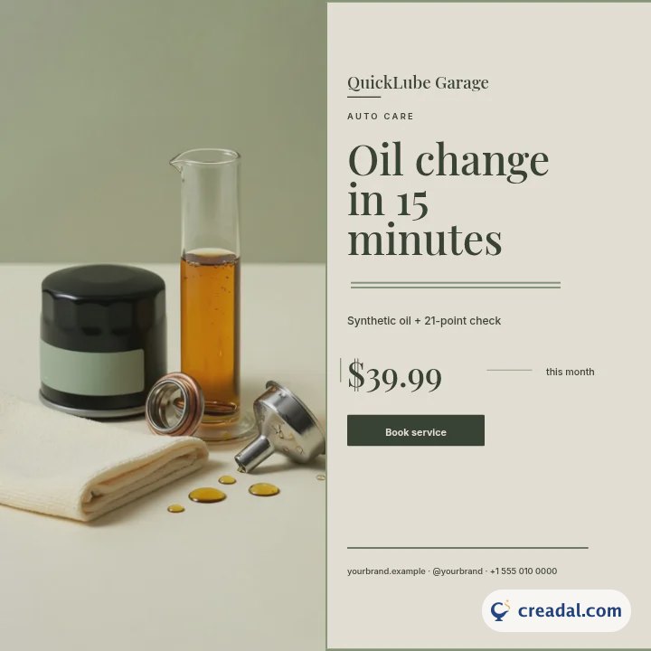 Oil Change & Service: Instagram Post