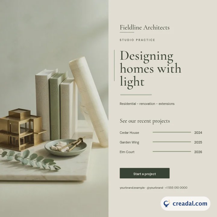 Studio d'architecture : publication Instagram