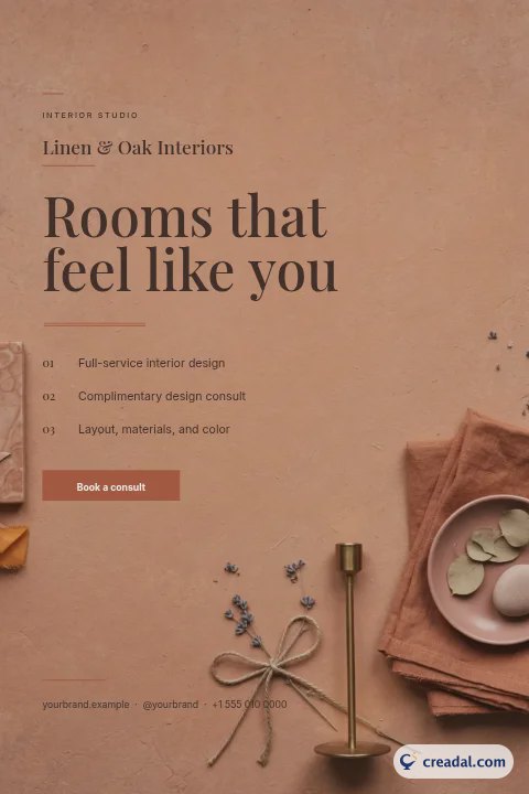 Studio d'intérieur : épingle Pinterest