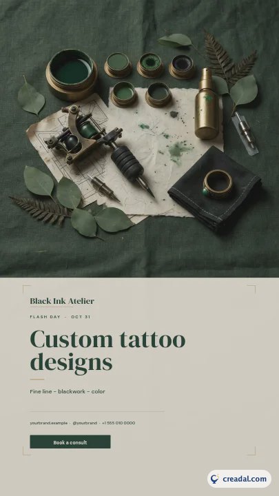 Studio de tatouage : Story Instagram