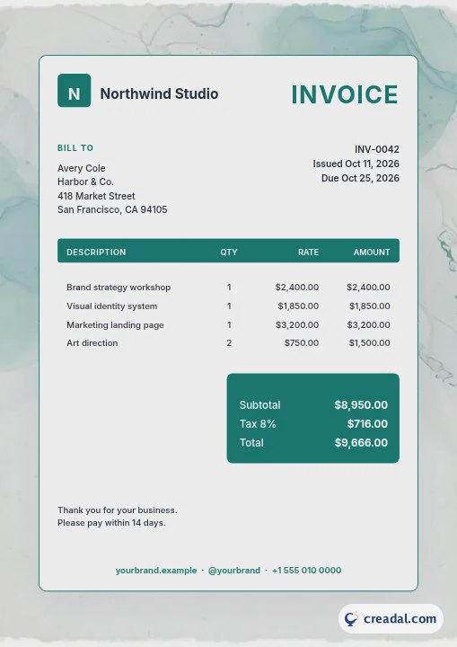 Clean Invoice: Invoice (A4)