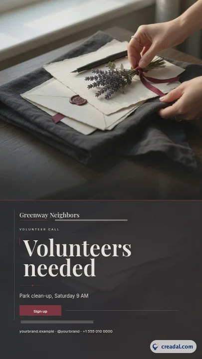 Chamada de voluntários: Story do Instagram