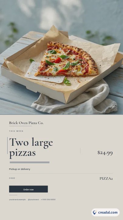 Cupom de pizza: Story do Instagram