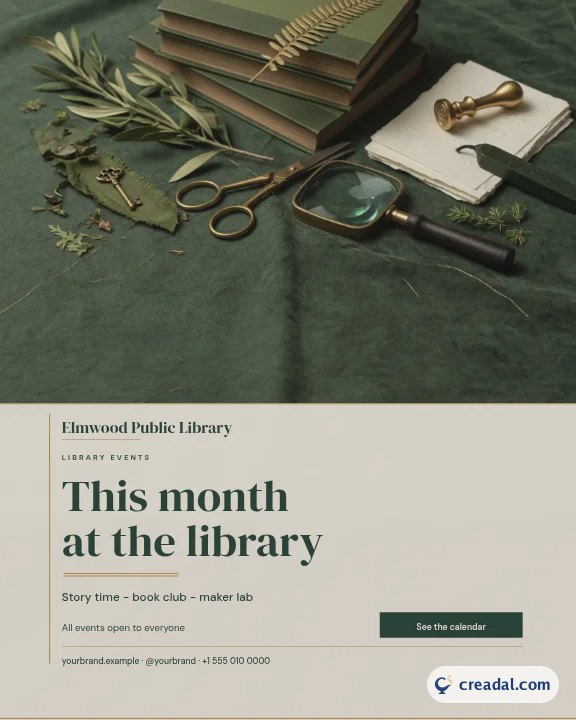 Événements à la bibliothèque : publication Instagram au format portrait