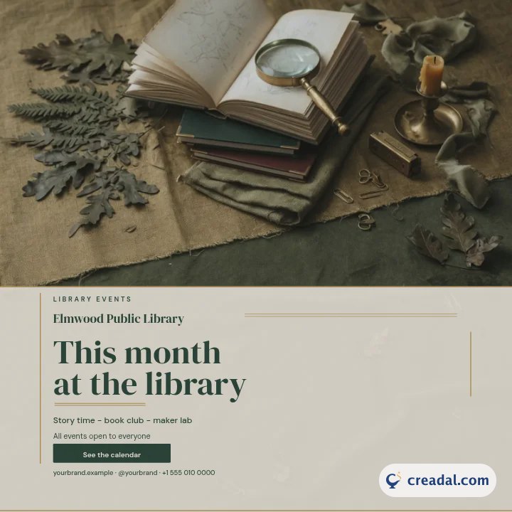 Eventos da biblioteca: publicação no Instagram