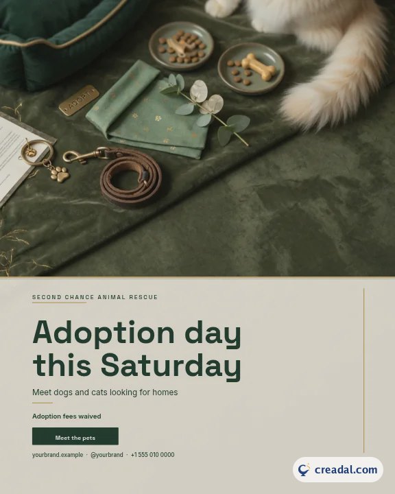 Evento de adoção de pets: post vertical do Instagram