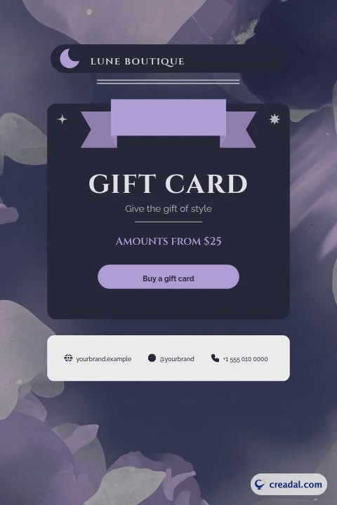 Cartão-presente: Pin do Pinterest