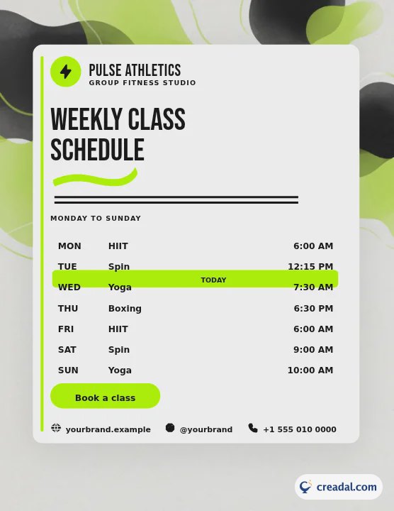 Class Schedule: Letter Flyer