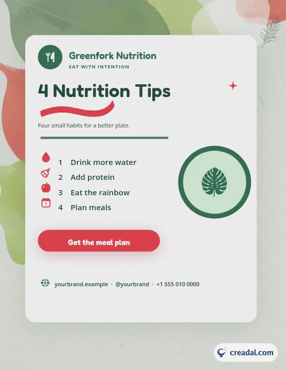 Conseils nutrition : Flyer format lettre