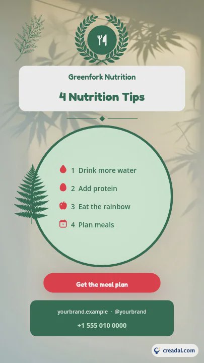 Dicas de nutrição: Story do Instagram