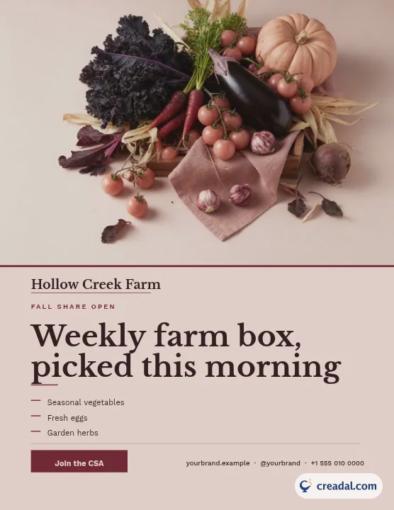 Hof-CSA-Kiste: US-Letter-Flyer