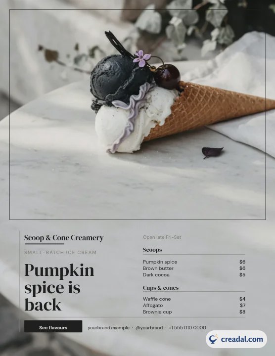 Glacier : Menu US Letter