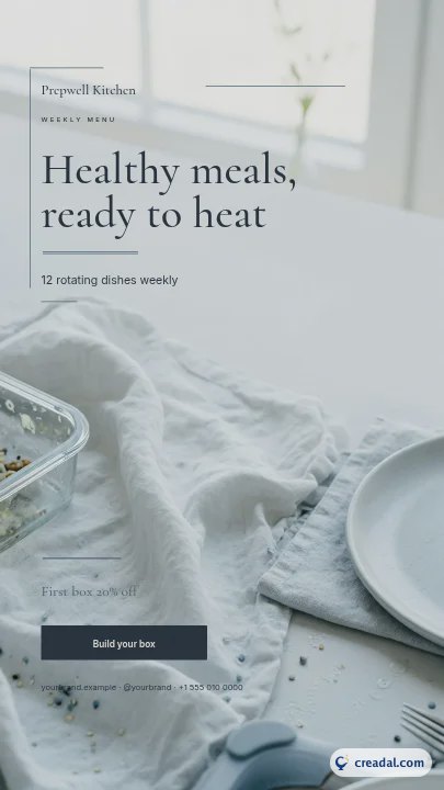 Service de repas préparés : Story Instagram