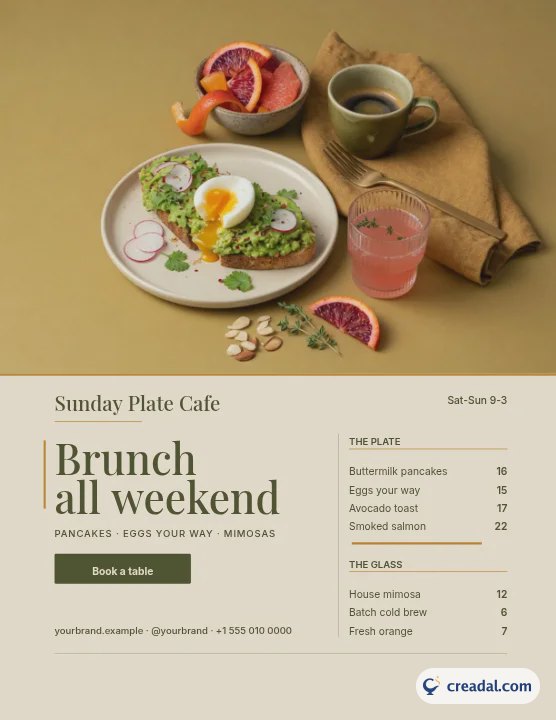 Brunch Cafe : Menu US Letter