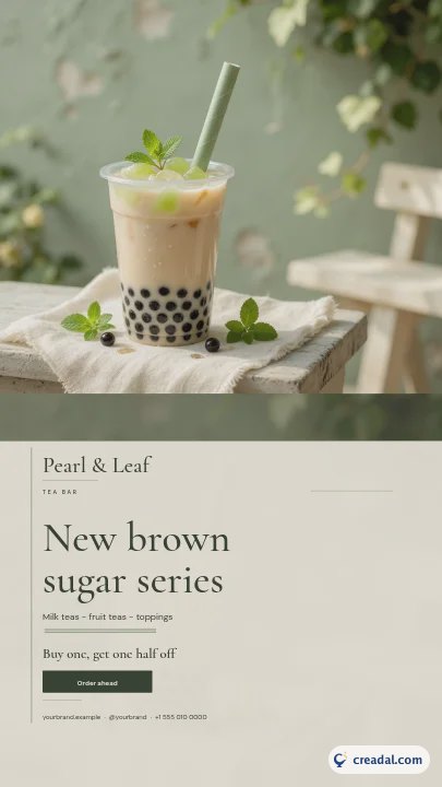 Loja de bubble tea: Story do Instagram