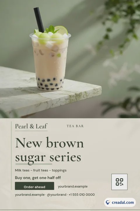 Tienda de bubble tea: Caballete de mesa