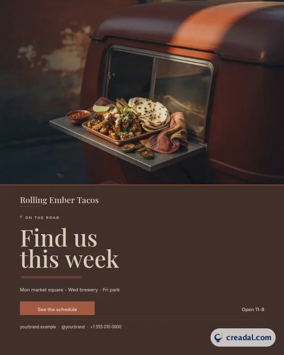 Food truck: postagem vertical do Instagram