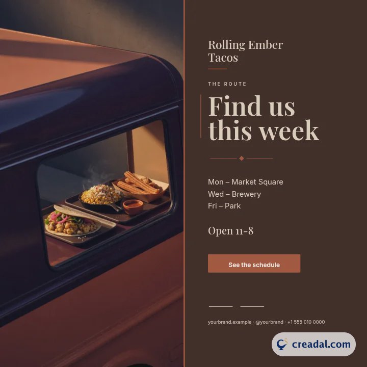 Food truck : publication Instagram