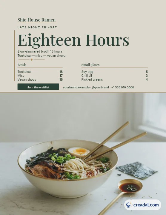 ラーメンバー：USレターのメニュー