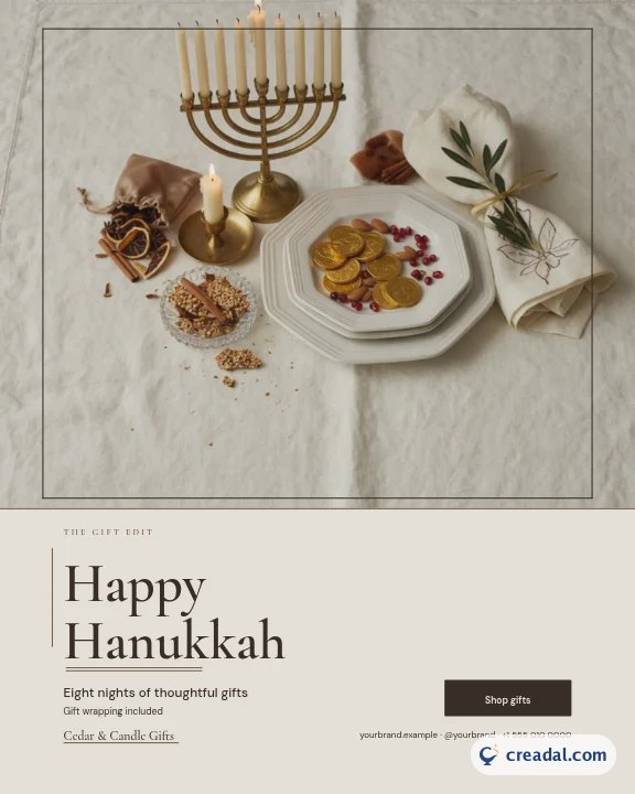 Celebração de Hanukkah: post retrato do Instagram